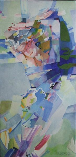 Sleeping Beauty, schilderij Pe Groot, afmeting 40 x 80 cm (b x h)
