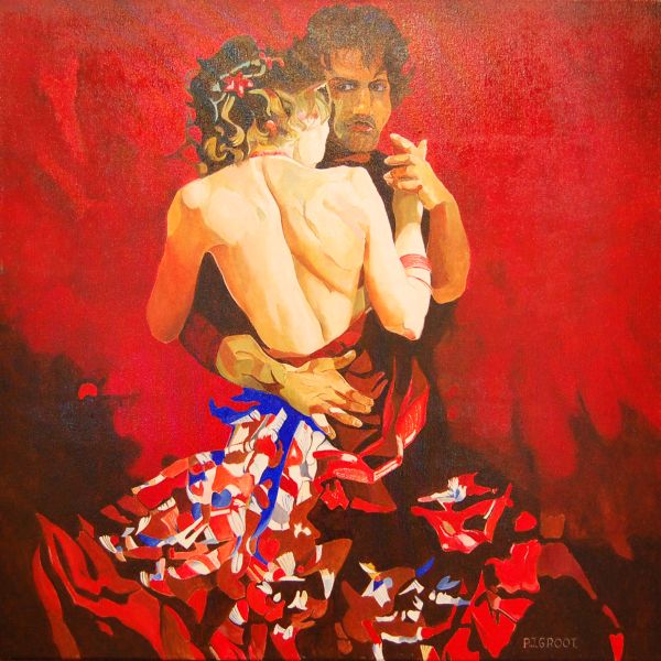 Argentijnse tango, door Peter Groot uit 2022, 80cm x 80cm (hoogte x breedte)