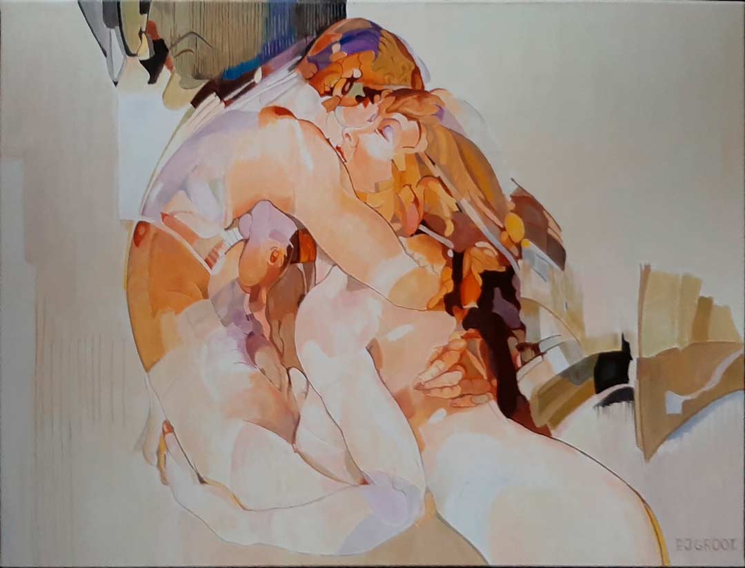 Schilderij Close door Peter Groot uit 2022, 80 x 60 cm.
